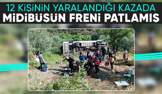 Öğrencileri taşıyan midibüs şarampole yuvarlanmıştı; Ferni patlamış