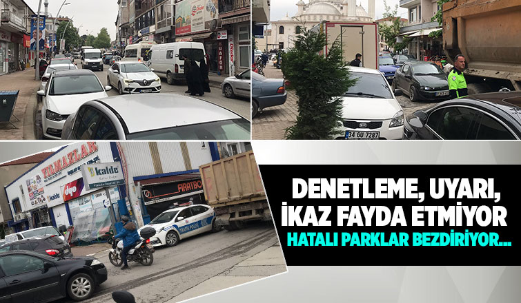 Yine hatalı parklar trafiği kilitledi 