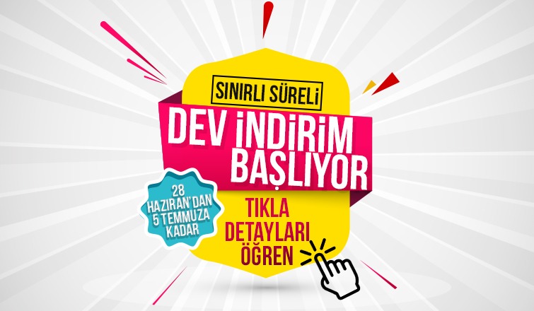 1. Yıla Özel Dev İndirim Başlıyor!
