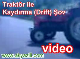 AKYAZI'DA TRAKTÖR DRİFT ŞOV VİDEO