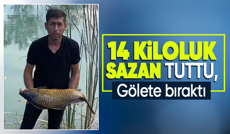 14 kiloluk sazan yakaladı
