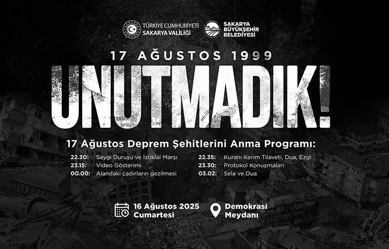 17 Ağustos Depremi'nin 26. yılı; Anma programı düzenlenecek