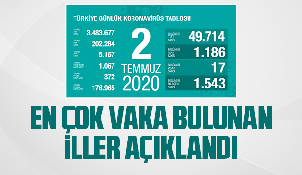 2 Temmuz korona verileri
