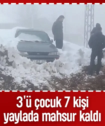 3'ü çocuk 7 kişi yaylada mahsur kaldı