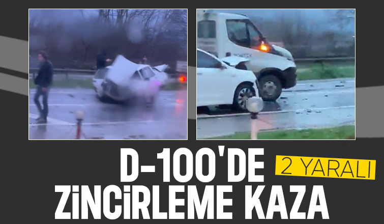 4 araçlı kazada 2 kişi yaralandı