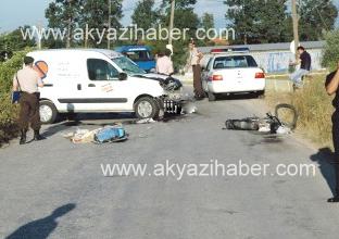 MOTOSİKLET KAZASI 1 ÖLÜ 1 YARALI