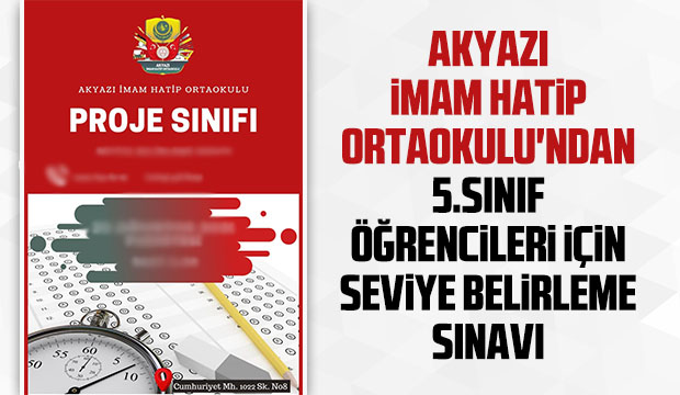 5. sınıf öğrencileri için Seviye Belirleme Sınavı