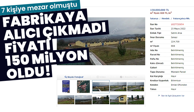 7 kişinin öldüğü fabrikanın arazisine alıcı çıkmadı