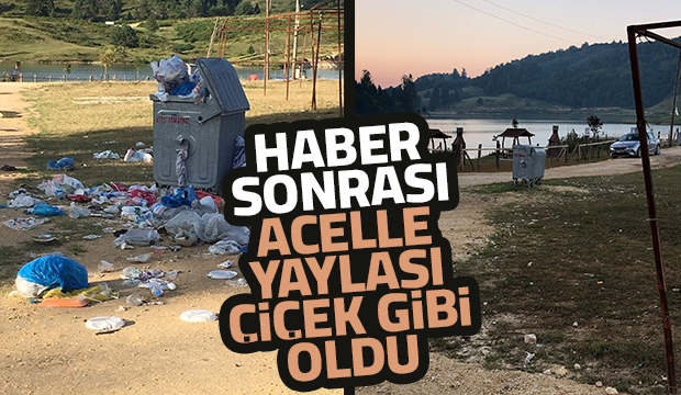 Acelle Yaylası'ndaki çöpler temizlendi