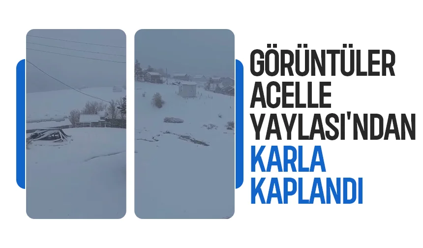 Acelle Yaylası'ndan kar görüntüsü