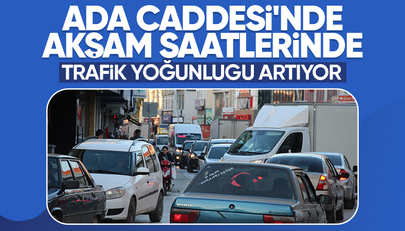 Ada caddesinde akşam trafiği 