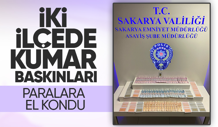 Adapazarı ve Karasu'da kumar baskını