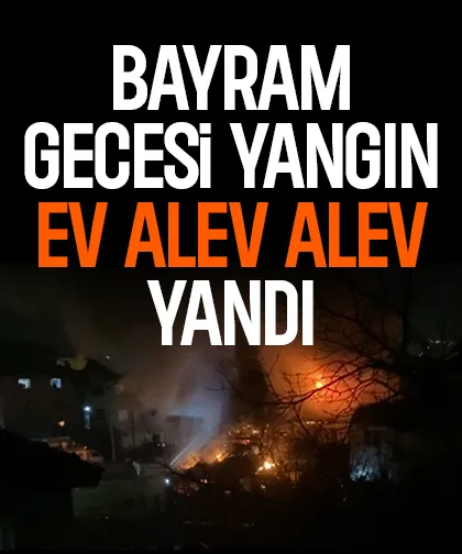 Ahşap ev alev alev yandı