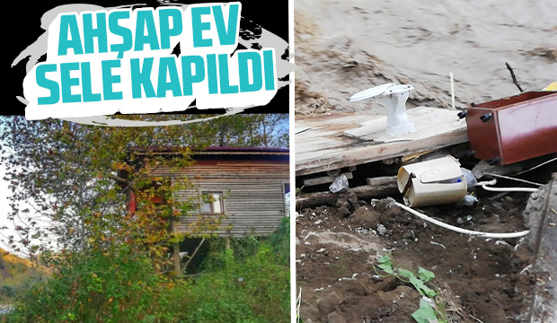 Ahşap ev sela kapıldı