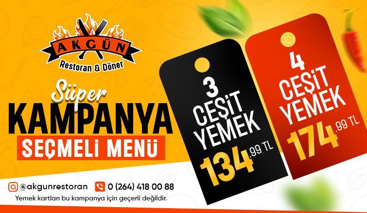 Akgün Restoran & Döner’den Kaçırılmayacak ŞOK Kampanya!