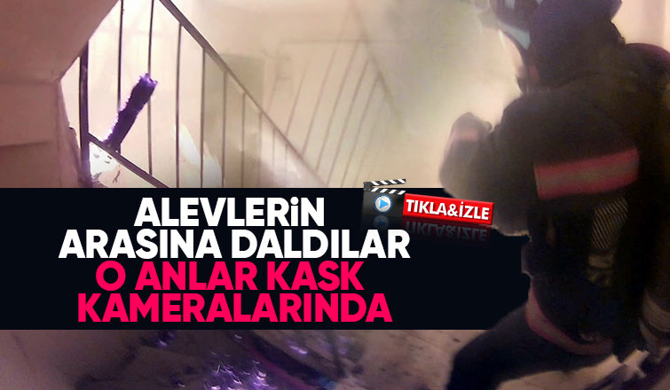 Aksiyon film sahnesi değil, itfaiyenin yangına müdahalesi