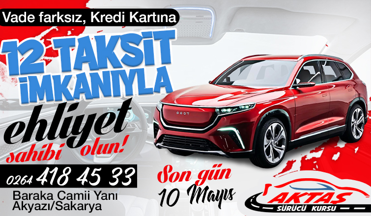 Aktaş Sürücü Kursundan Müthiş Kampanya