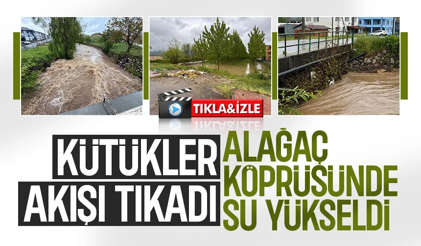 Akyazı Alağaç Köprüsü’nde su seviyesi yükseldi