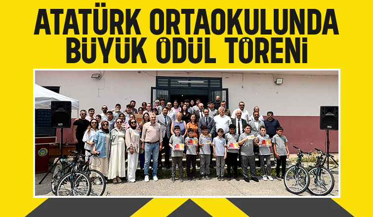 Akyazı Atatürk Ortaokulu'nda yıl sonu ödül töreni