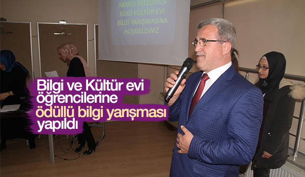AKYAZI BELEDİYESİ BİLGİ ve KÜLTÜR EVİ ÖĞRENCİLERİNE ÖDÜLLÜ BİLGİ YARIŞMASI YAPILDI