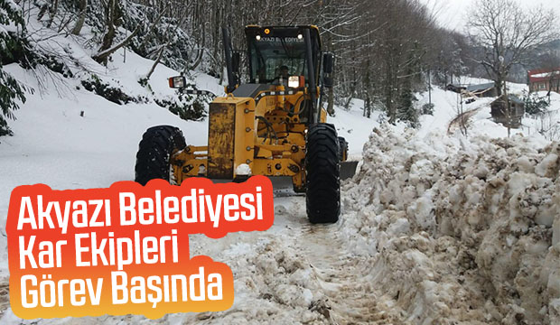 Akyazı Belediyesi Kar Ekipleri Görev Başında 