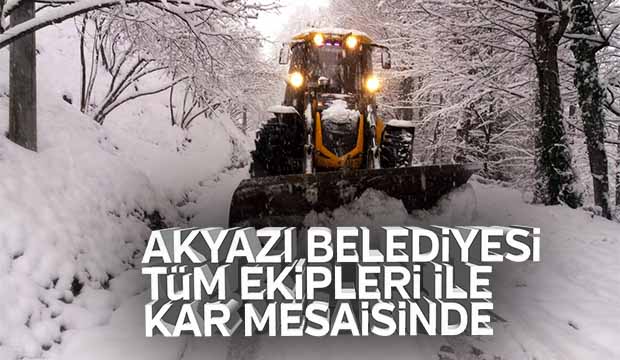   Akyazı Belediyesi Tüm Ekipleri ile Kar Mesaisinde
