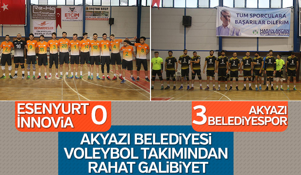 AKYAZI BELEDİYESİ VOLEYBOL TAKIMINDAN RAHAT GALİBİYET