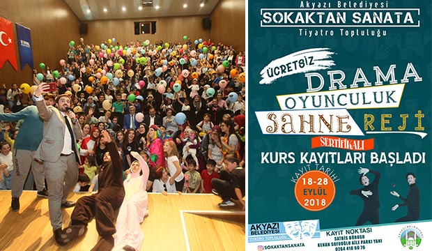 AKYAZI BELEDİYESİNDEN ÖĞRENCİLERE TİYATRO EĞİTİM DERSLERİ