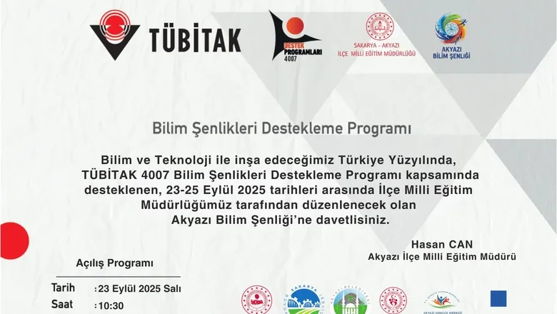 Akyazı Bilim Şenliği'ne ev sahipliği yapacak