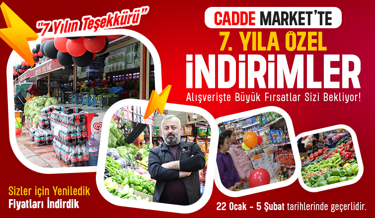 Akyazı Cadde Market'ten 7. Yıla Özel Dev İndirimler 