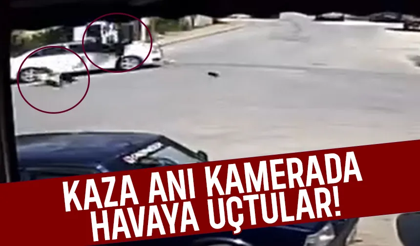 Akyazı'da 2 kişinin yaralandığı kaza kamerada