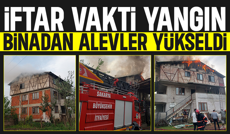 Akyazı'da 3 katlı binada yangın