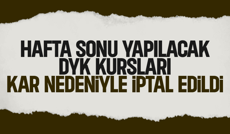 Akyazı'da 8-9 Şubat'taki DYK kursları iptal edildi