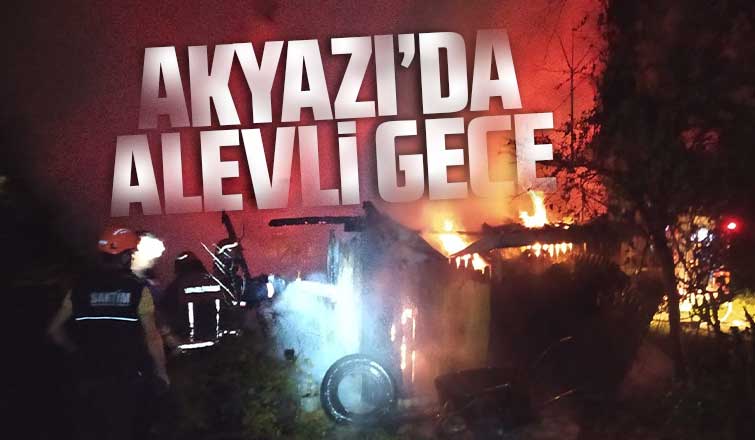 Akyazı'da alevli gece