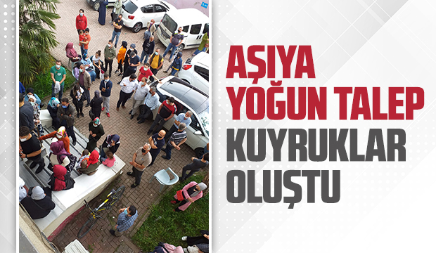 Akyazı'da aşı kuyruğu oluştu