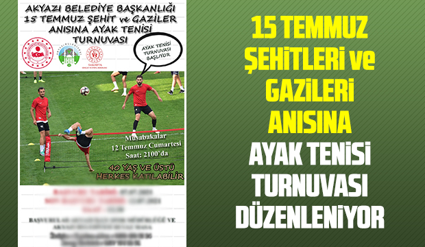 Akyazı'da Ayak Tenisi Turnuvası düzenleniyor