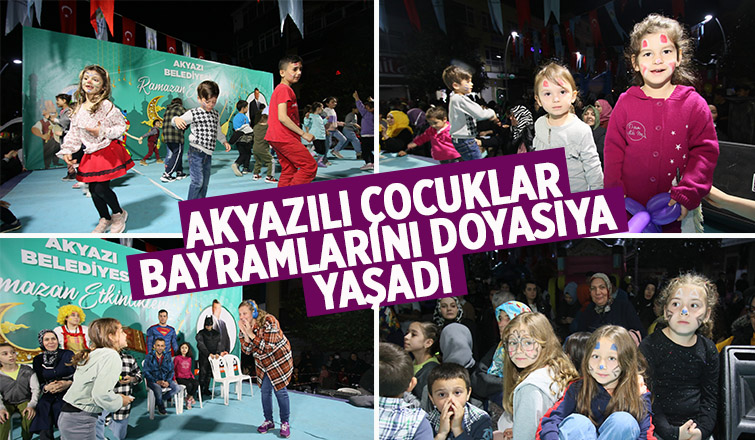 Akyazı'da çocuklar bayramı doyasıya yaşadı