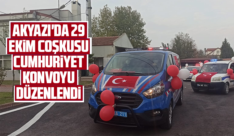 Akyazı'da cumhuriyet konvoyu