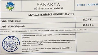 Akyazı'da dolmuş ücretleri zamlandı