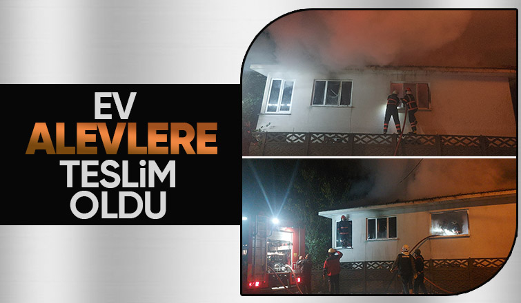 Akyazı da ev yangını