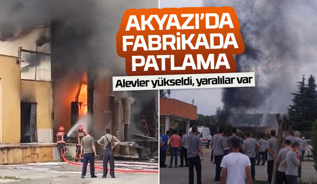 Akyazı da fabrikada büyük yangın yaralılar var
