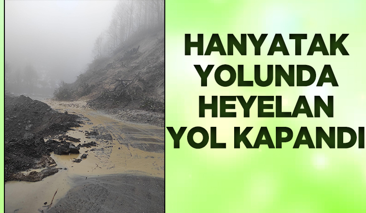 Akyazı'da heyelan yol kapandı
