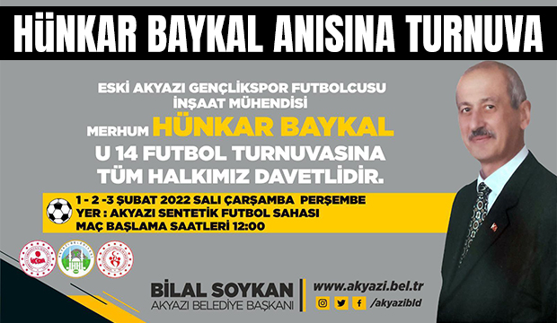 Akyazı'da Hünkar Baykal anısına turnuva