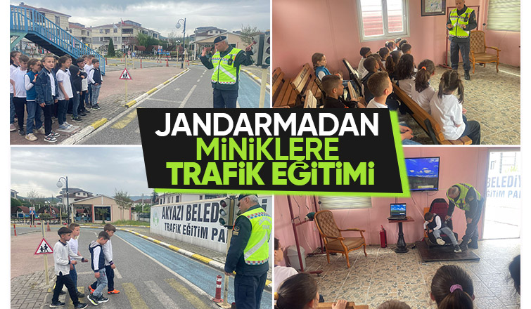 Akyazı'da jandarmadan öğrencilere trafik eğitimi