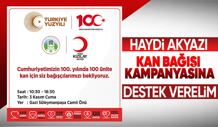 Akyazı'da kan bağışı kampanyasına destek çağrısı