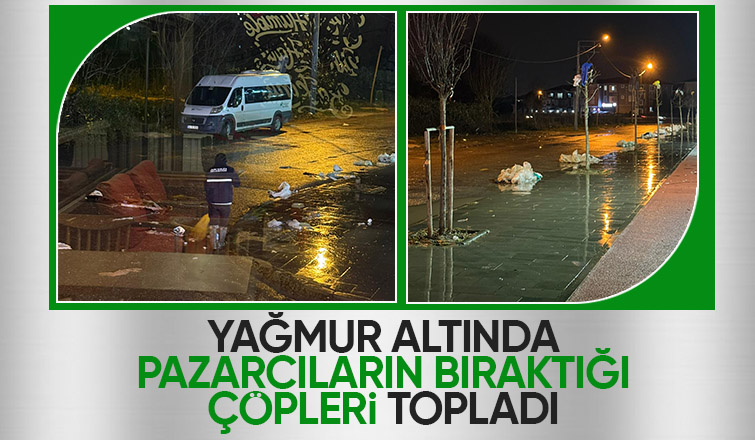 Akyazı da pazarcıya çöp tepkisi