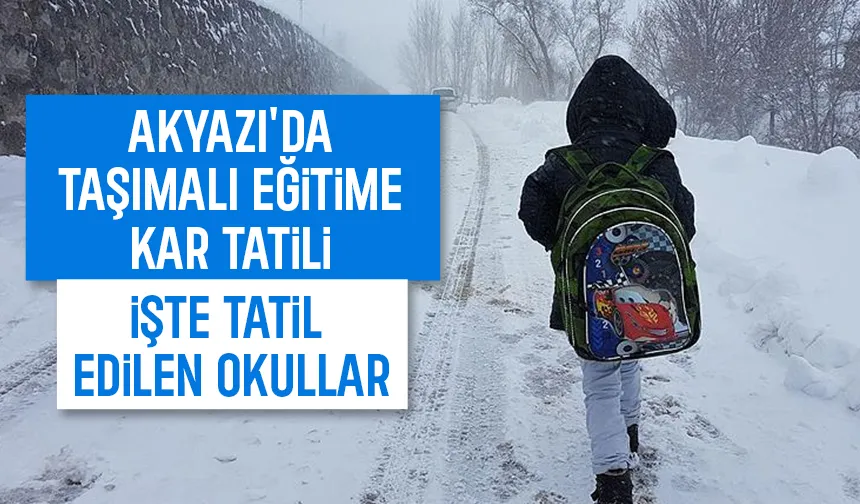 Akyazı'da taşımalı eğitim veren okullar tatil edildi