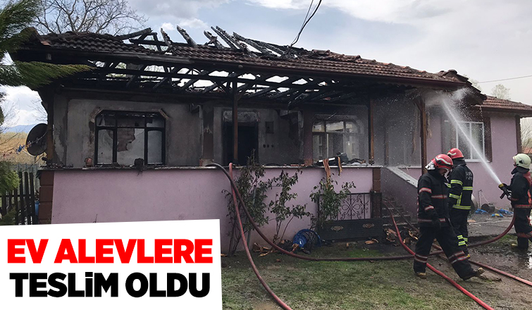 Akyazı'da tek katlı ev yandı