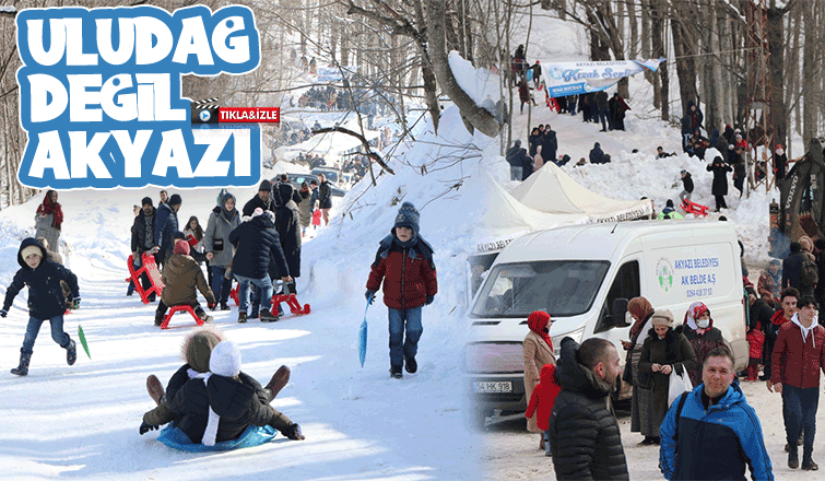 Akyazı'da Uludağ'ı aratmayan kar şenliği