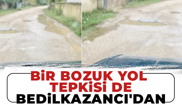 Akyazı'da vatandaşın bozuk yol tepkisi